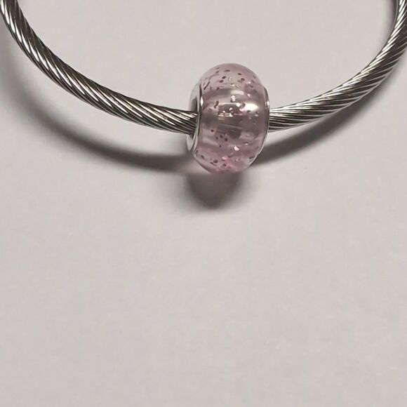 Pink Glittery Charm for Pandora Style Bracelet - Picture 2 of 4